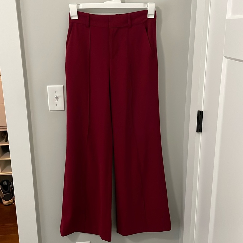 Alice + Olivia Red Flared Trousers